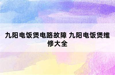 九阳电饭煲电路故障 九阳电饭煲维修大全